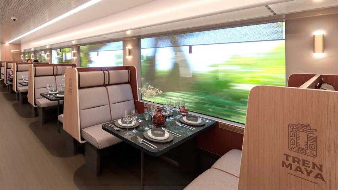 El Tren Maya contará con restaurante. Foto: Tren Maya