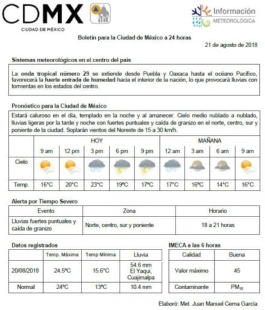 Se esperan tormentas muy fuertes en CDMX y Edomex