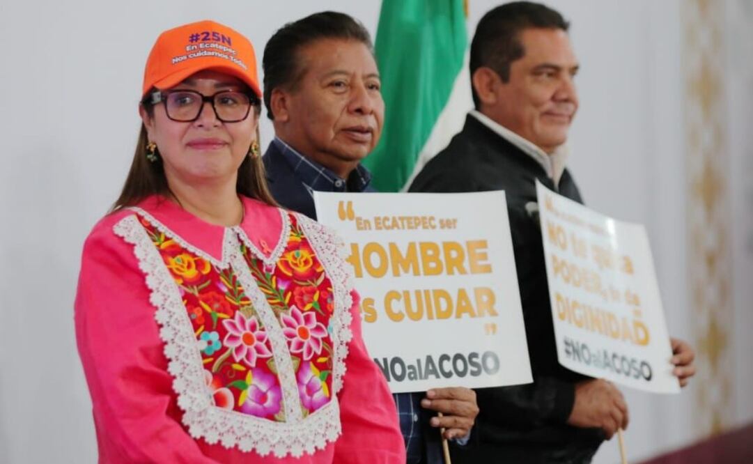 Alcaldesa de Ecatepec anuncia plan integral de apoyo para combatir la violencia contra las mujeres.
Foto: Especial.