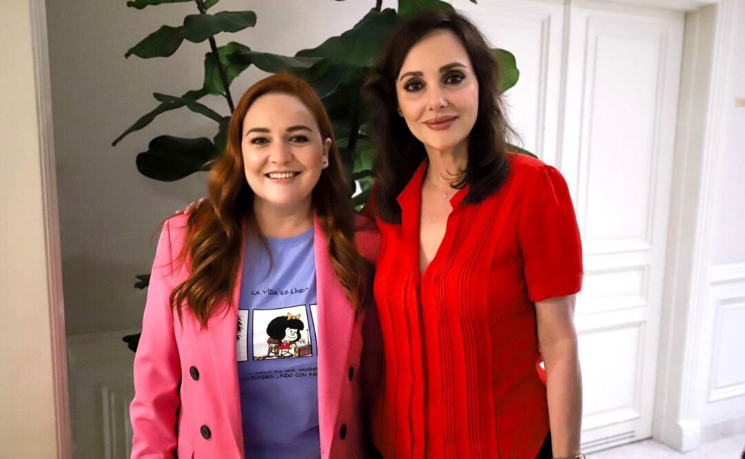 Lilly Téllez y Annia Gómez, diputada federal de Nuevo León. Foto: Twitter @AnniaGomezNL