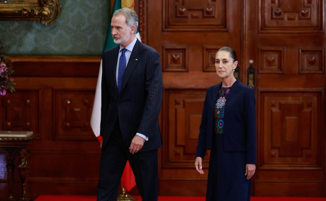 Claudia Sheinbaum y el rey Felipe VI de España (25/06/2026). Foto: Diego Simón / EL UNIVERSAL