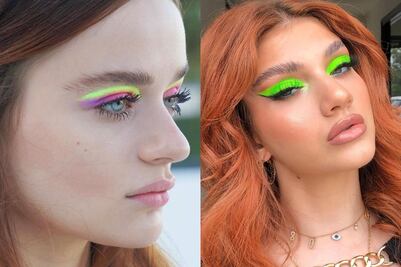 Ideas de maquillaje de ojos neón para lucir en primavera