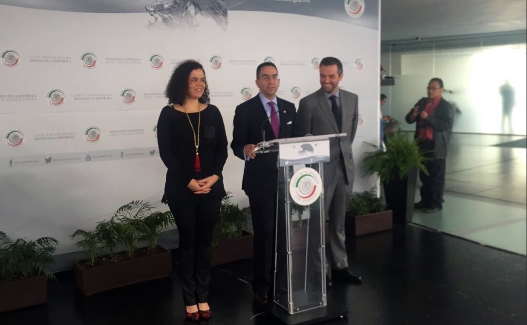 El panista estuvo acompañado de los también senadores Mariana Gómez del Campo y Jorge Luis Lavalle. /Tomada de Twitter