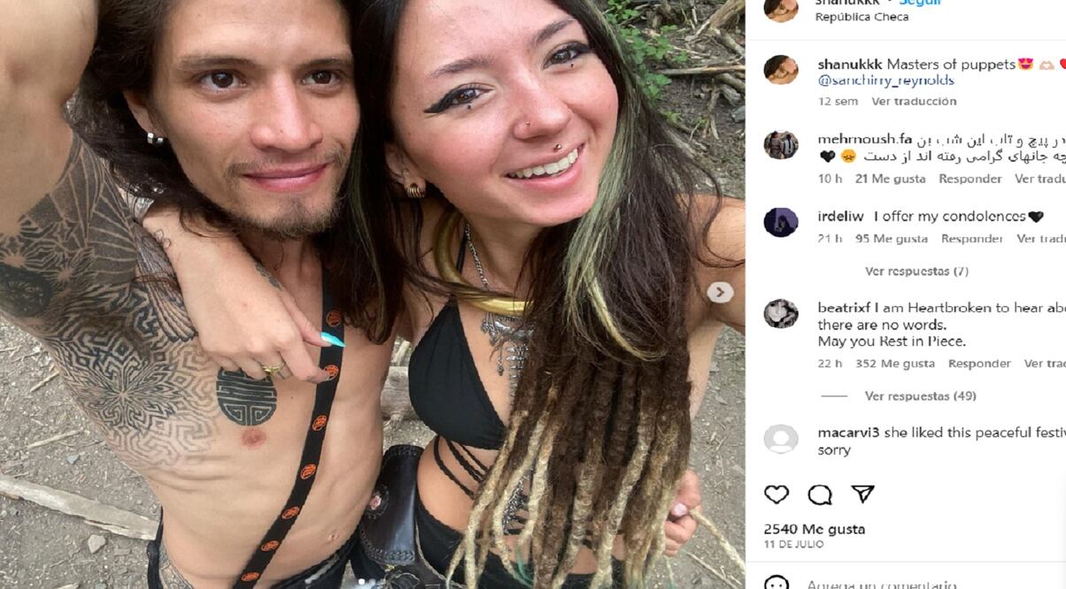 Orión Hernández, novio de la tatuadora alemana Shani Louk, se encontraba con ella en un rave al que llegó gente de Hamas y secuestró y asesinó a asistentes. FOTO: INSTAGRAM