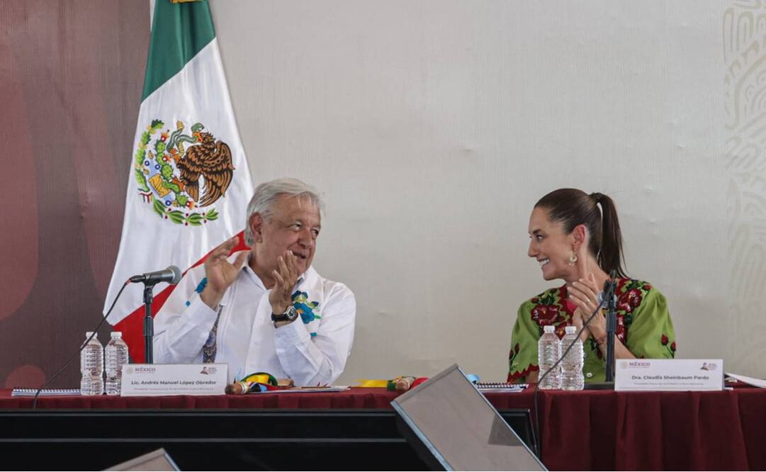 Claudia Sheinbaum visitó Guaymas, Sonora, junto al presidente Andrés Manuel López Obrador para entregar obras de distribución de agua para el pueblo Yaqui. Foto: Gabriel Pano / EL UNIVERSAL