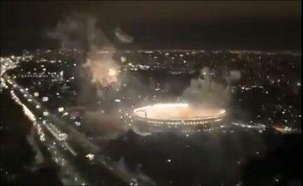 Recibimiento a River Plate captado desde un avión