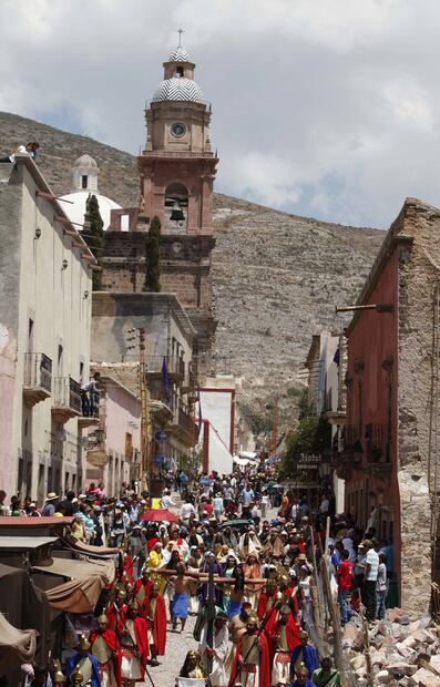 El viacrucis en el pueblo Mágico de Real de Catorce. Foto: Archivo El Universal