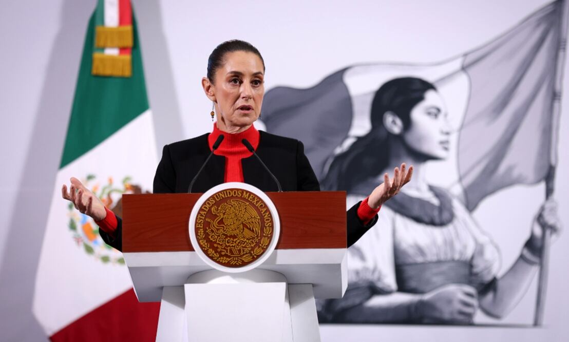 Claudia Sheinbaum durante su conferencia mañanera del 9 de enero del 2025. Foto: Diego Simón Sánchez/EL UNIVERSAL