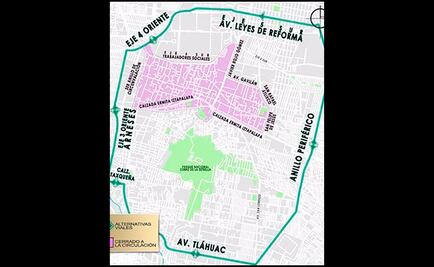 Mapa. Cortes viales por representación en Iztapalapa