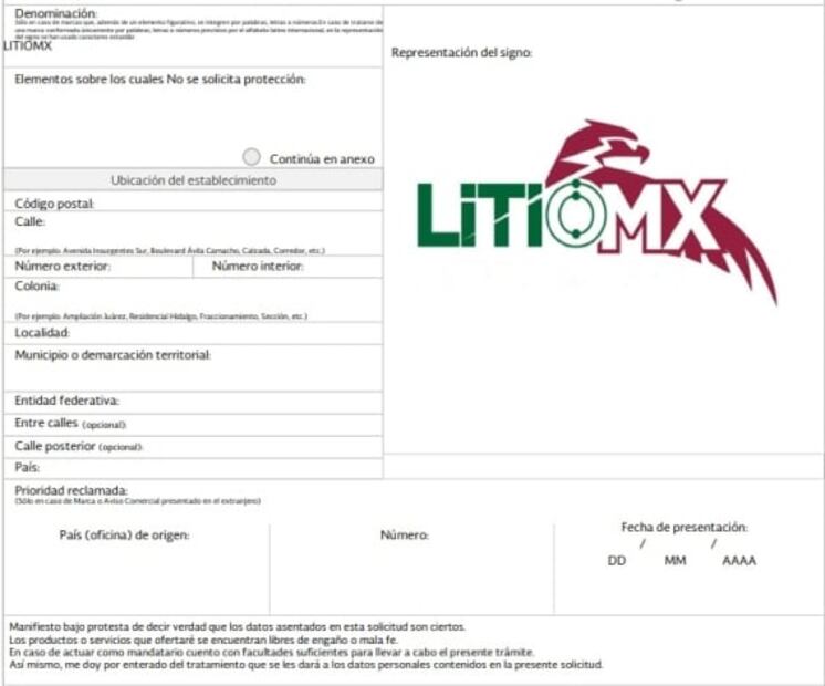 Gobierno de AMLO solicita registro de marca y logotipo de LITIOMX