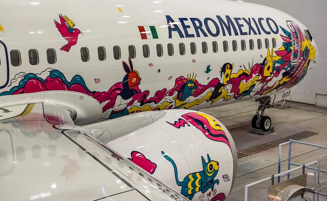 Kukulcán, el nuevo Boeing 737 MAX-9 de Aereoméxico por su aniversario. Foto: Especial