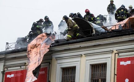 Se incendia parte de un edificio del Museo Pushkin