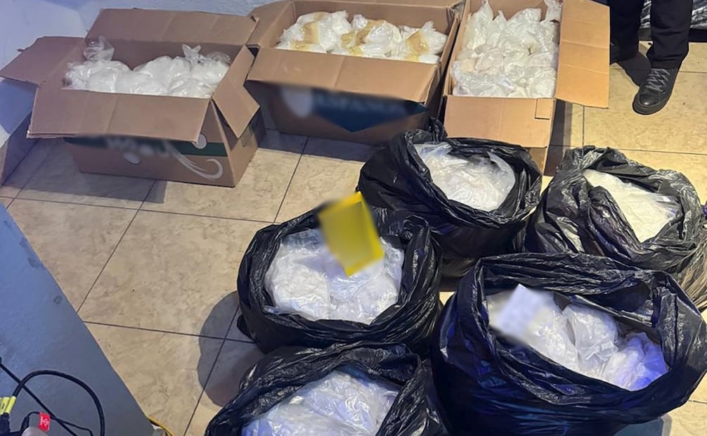 Aseguramiento de metanfetamina en Bajo California. Foto: Especial