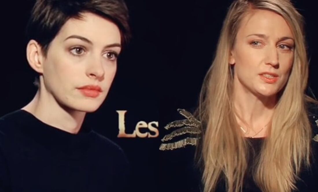 Anne Hathaway durante la promoción que hizo para "Los miserables" en 2012. Capturas vía TikTok.