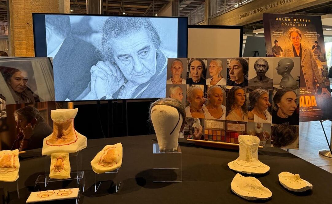 Las fotos muestran un display que hubo en el lobby con los trabajos de las 5 nominadas de Maquillaje. Foto: Mario Szekely/ EL UNIVERSAL.