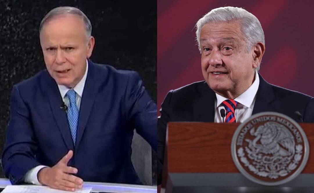 Ciro Gómez Leyva y Andrés Manuel López Obrador. Foto: EL UNIVERSAL - EFE