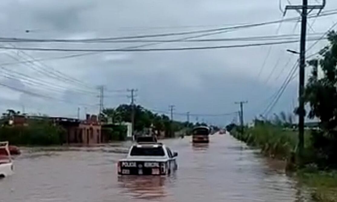 Lorena deja grandes inundaciones en los municipios del sur de Sonora, el 5 de septiembre de 2025. Foto: especial