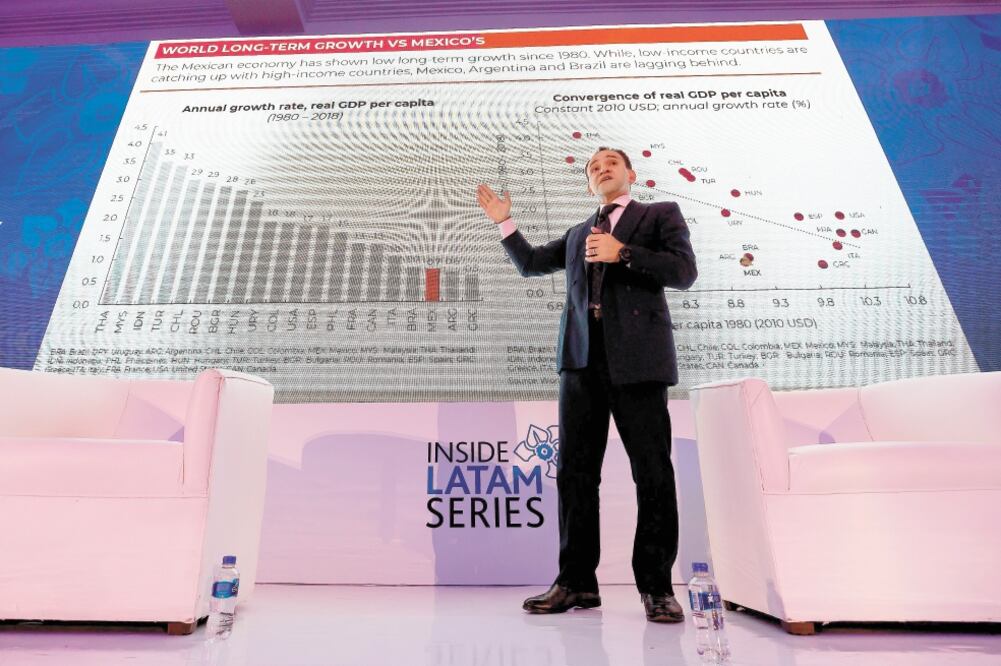 En el Inside LatAm 2019 México, Moody’s mostró su preocupación de que el bajo crecimiento se vuelva tendencia en el futuro; en el evento, Arturo Herrera dijo que presentará un paquete económico extremadamente responsable. Foto: JOSÉ MÉNDEZ. EFE