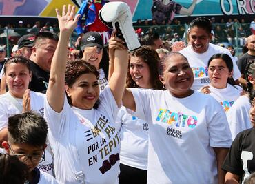 Clara Brugada encabeza clase nacional de box en Tepito; buscan que el barrio sea símbolo de la construcción de paz