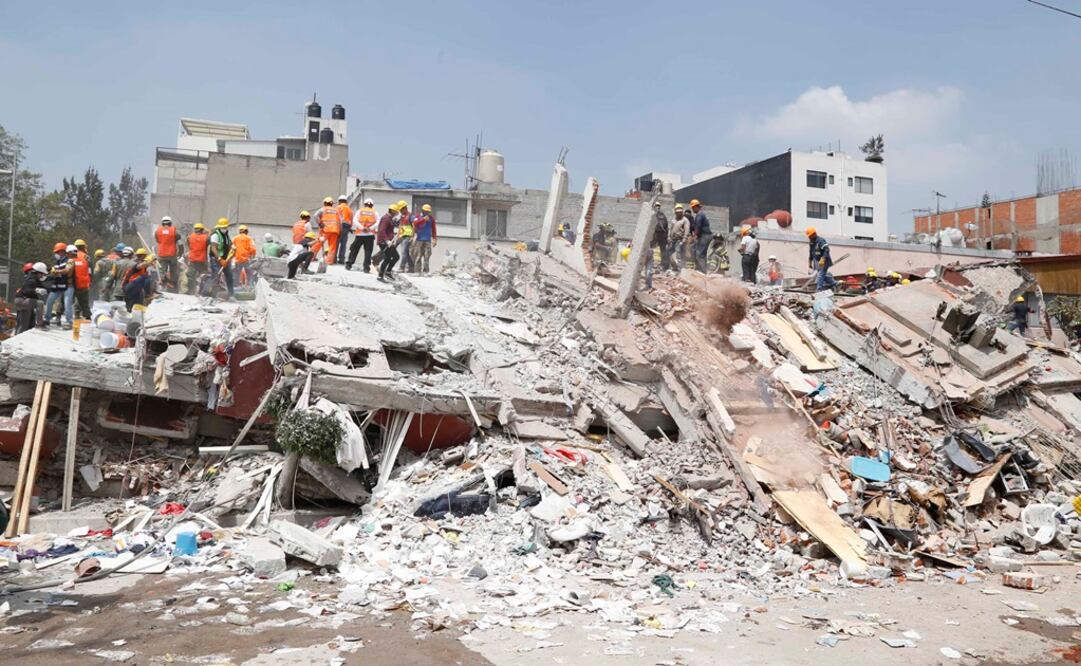 Edificio colapsado en la delegación Benito Juárez. (Foto: Agustín Salinas/El Universal)