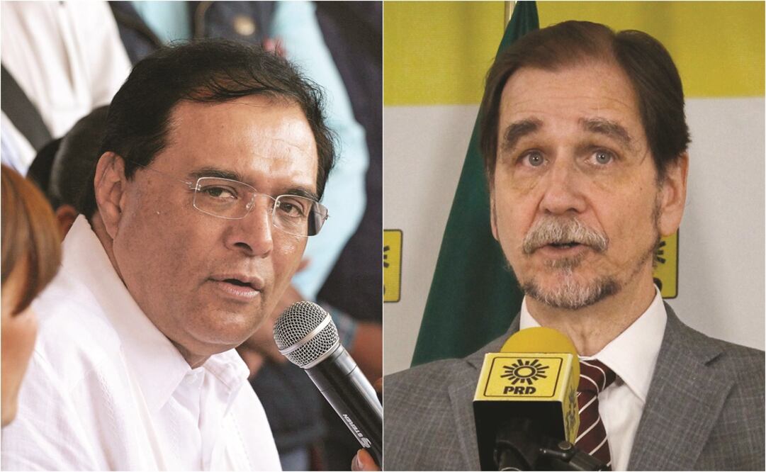 (Der.) Agustín Basave, presidente nacional del PRD; (izq) Benjamín Robles, senador (Especial)