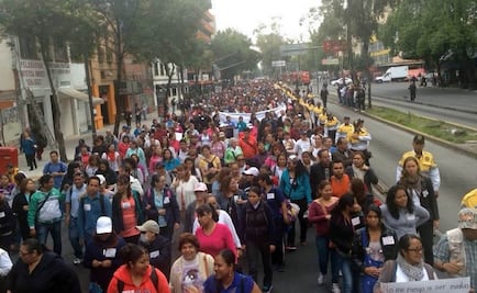 Inicia marcha de la CNTE al Senado