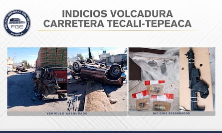 Mueren 3 presuntos delincuentes al chocar contra tráiler en carretera de Puebla