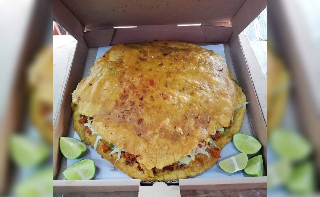 La mega gorditas de "La Banca Feliz" miden 30 centimetros de diámetro. Foto: Instagram/ @gorditaslabanca