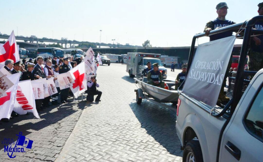 El banderazo inicial del “Operativo Vacacional Invierno 2018” fue en la Terminal de Autobuses Tapo, en la Ciudad de México. FOTO: @SEMAR_mx