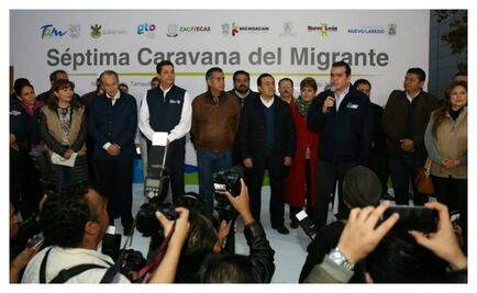 Gobernadores dan banderazo de salida a Séptima Caravana del Migrante 