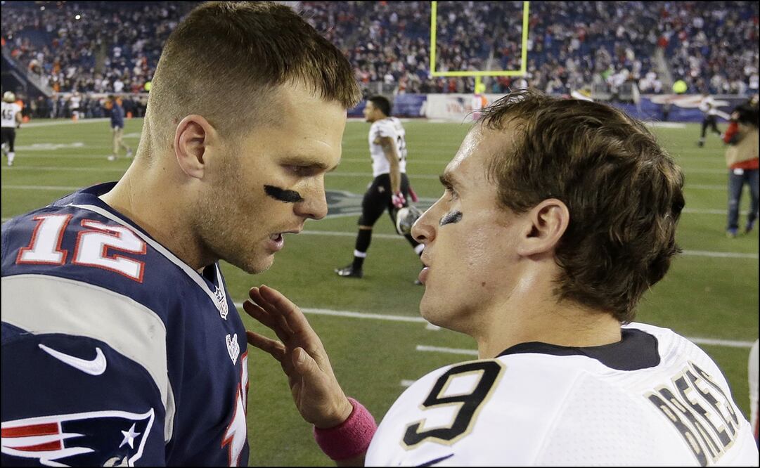 Los QBs de Patriots y Saints. Foto: AP
