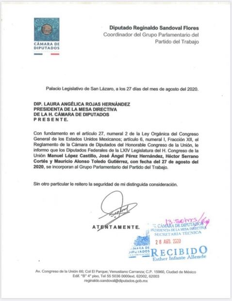 Al ceder diputado al PT, Morena corre el riesgo de perder presidencia de Jucopo en San Lázaro