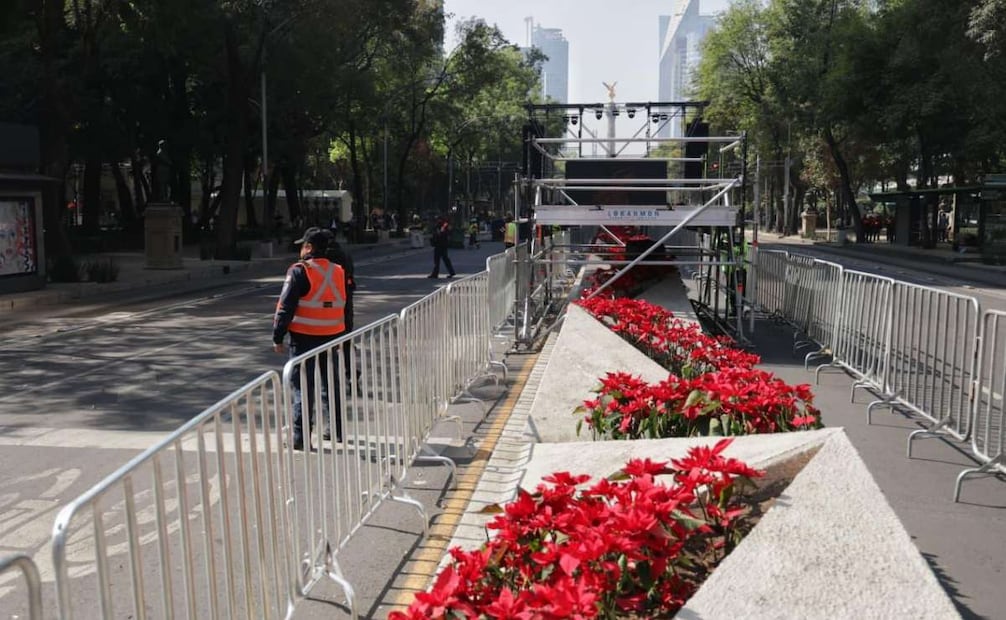 Todo está  listo para realizar el concierto de música electrónica de Fin de Año sobre Paseo de la Reforma (31/12/2025). Foto: Fernanda Rojas / EL UNIVERSAL