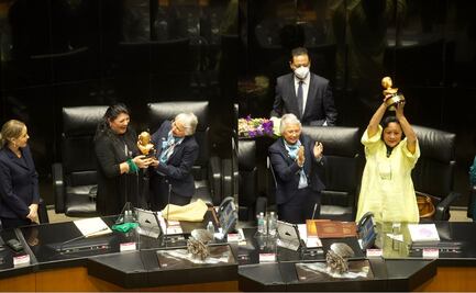 Senado entrega reconocimiento Elvia Carrillo Puerto a Laura Martínez y Daptnhe Cuevas