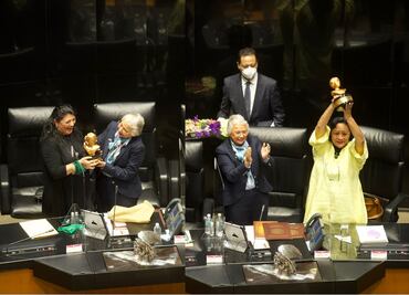 Senado entrega reconocimiento Elvia Carrillo Puerto a Laura Martínez y Daptnhe Cuevas