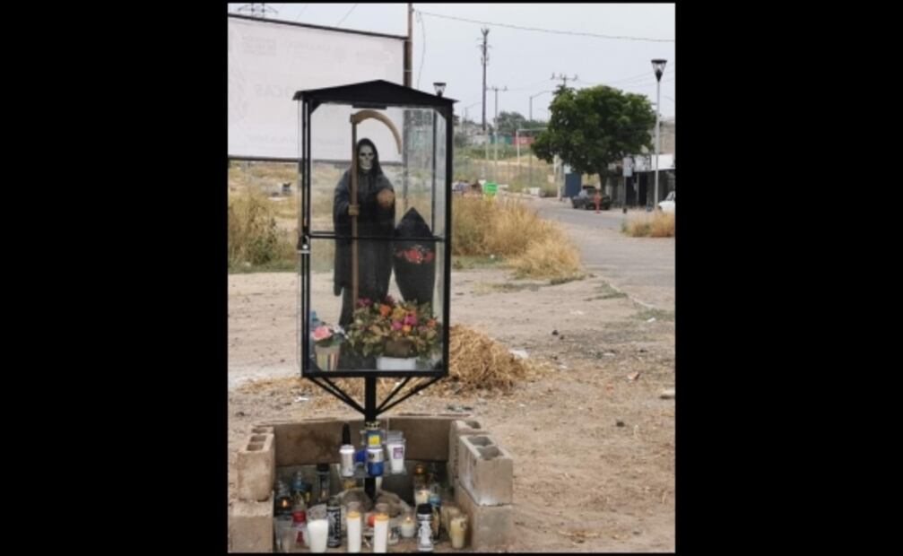Sorprende figura de la Santa Muerte colocada en Culiacán, Sinaloa