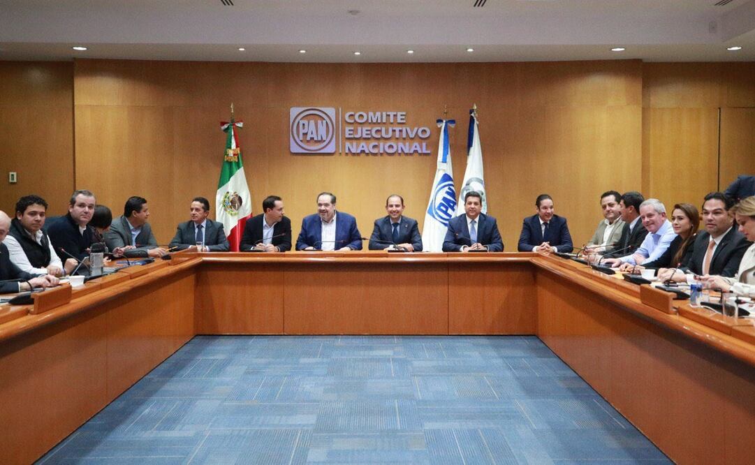 Gobernadores del Acción Nacional en reunión con la Comisión Permanente del PAN / FOTO: Tomada de Twitter @AccionNacional
