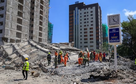 Derrumbe de edificio en construcción en Nairobi deja un número indeterminado de atrapados; se desconoce la causa del colapso