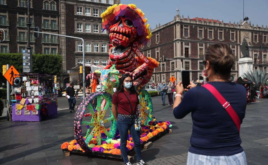 La ruta del Desfile de Día de Muertos va del Zócalo a Campo Marte. Foto: EFE