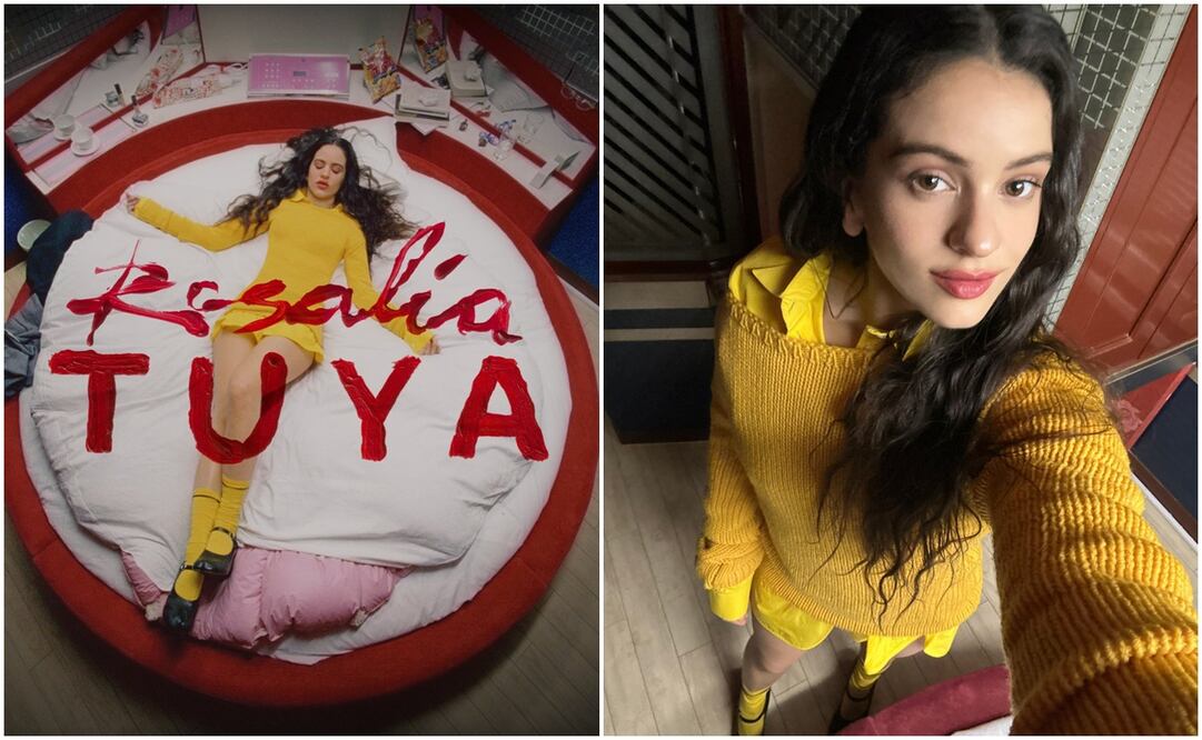 Rosalía estrena nueva canción llamada "TUYA". / Foto: Imágenes tomadas de Twitter @rosalia