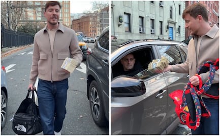 MrBeast reparte fajos de billetes en plena vía pública y causa furor en redes