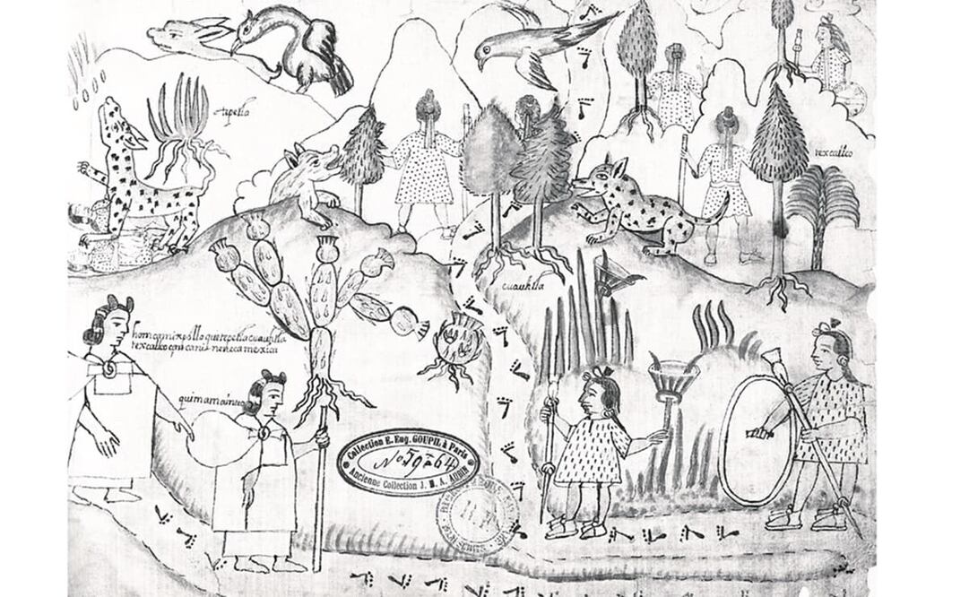 Escena“ ”colonial” del Códice Azcatitlán, entre los materiales que publica el historiador en su libro: De Aztlán a Tenochtitlán. La gesta fundacional de la Ciudad de México. Foto: Imágenes del libro "De Aztlan a Tenochtitlán