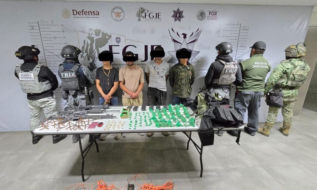 Presuntos implicados en el CJNG detenidos en Zacatecas. Foto: Especial