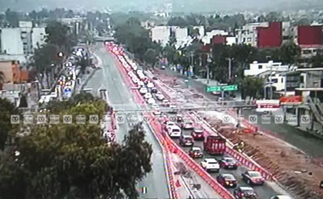 Reportan tránsito lento en salida a la México-Cuernavaca