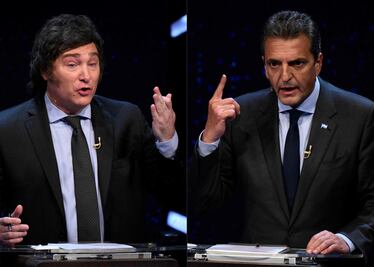 Javier Milei y Sergio Massa se enfrentan en debate lleno de cruces personales previo a presidenciales en Argentina