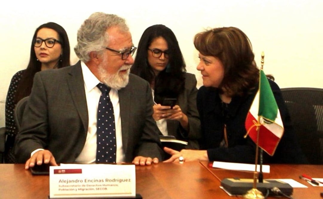 Alejandro Encinas, subsecretario de Derechos Humanos de Segob y Martha Delgado, subsecretaria para Asuntos Multilaterales de la SRE. Foto: Especial 