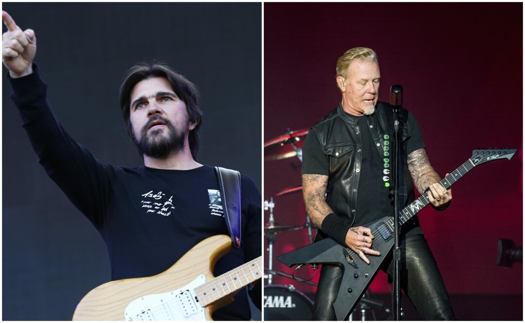 Juanes y James Hetfield. Fotos: Archivo