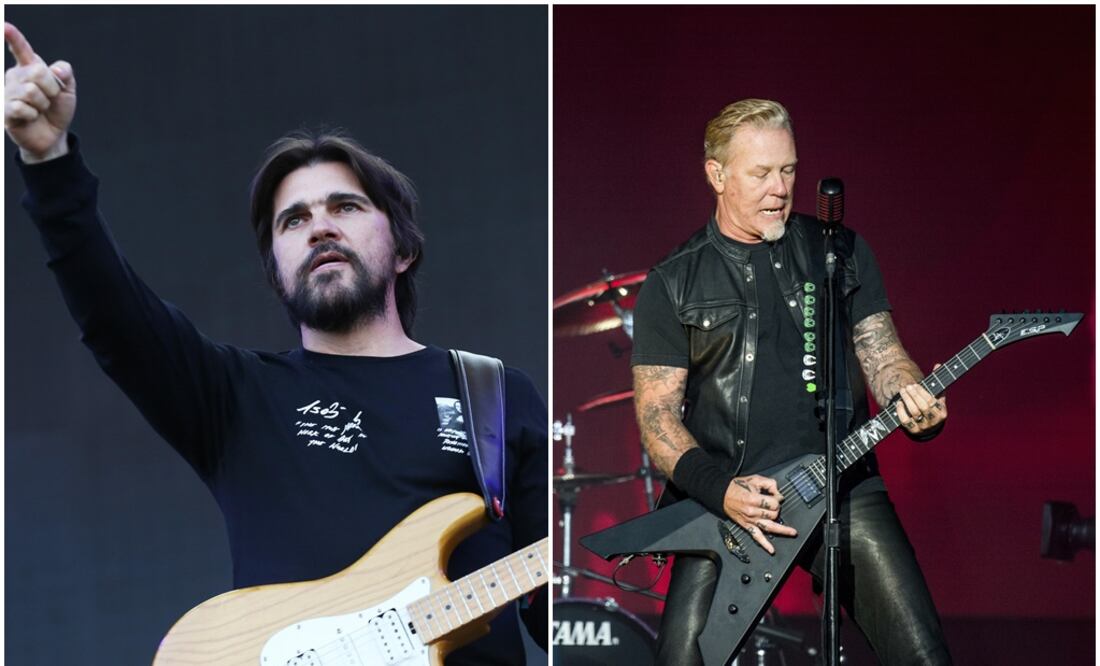Juanes y James Hetfield. Fotos: Archivo