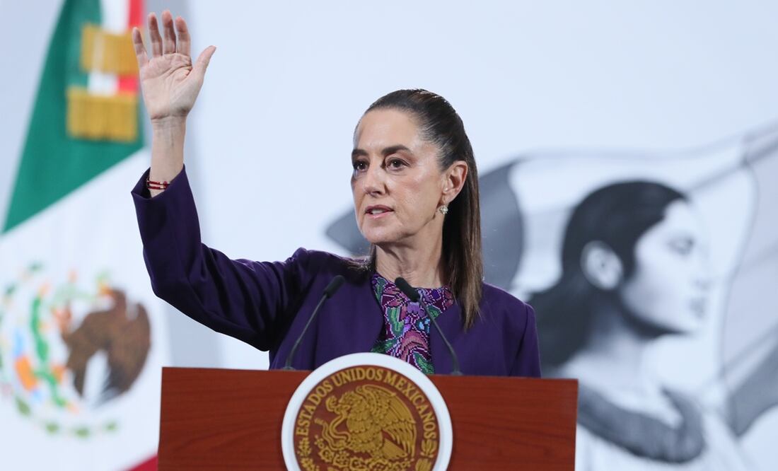 La presidenta de México, Claudia Sheinbaum pardo, durante la mañanera en Palacio Nacional de la Ciudad de México, el jueves 30 de octubre de 2025. Foto: EFE