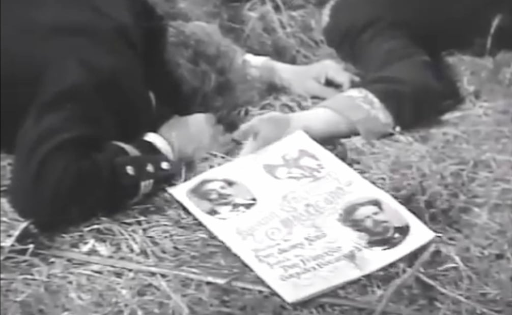Escena final de Mexicanos al Grito de Guerra, 1943. Fue la primera cinta que reunió a Ismael Rodríguez con Pedro Infante y se considera el primer protagónico de importancia en la carrera del sinaloense. Foto: Captura de Pantalla/ESPECIAL.